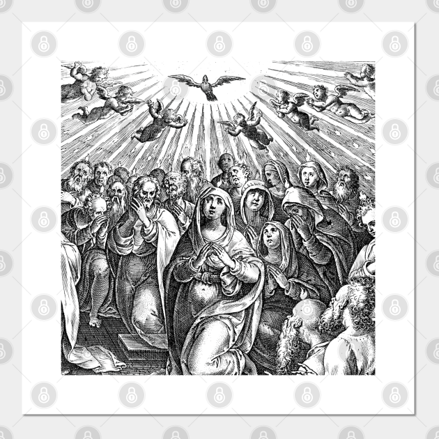 Crowd worships the Holy Spirit the holy Light in the sky Religious